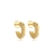 Brinco Meia Argola Com Zirconias Folheado A Ouro 18k