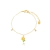 Pulseira Infantil Margarida Folheada A Ouro 18k