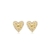 Brinco Coração Design Trabalhado Com Zirconias Folheado A Ouro 18k