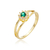 Anel Solitário Zirconia Verde Esmeralda Folheado A Ouro 18k - comprar online