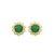 Brinco Design Princesa Zirconias Verde Esmeralda Folheado A Ouro 18k