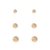 Trio de Brincos Mini Bolinhas Folheado em Ouro 18k