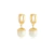Brinco Argola Clic com Pingente Pérola Shell Folheado A Ouro 18k - comprar online