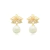 Brinco Flor Com Pérola Shell Folheado A Ouro 18k - comprar online
