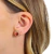 Brinco Gota de Zirconia Rubi Folheado A Ouro 18k - comprar online