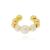 Brinco Piercing Fake Argola De Pérolas E Bolinhas Folheado A Ouro