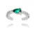 Kit Piercings Fake Argolinha Cristal E Gota Esmeralda Prateado - comprar online