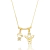 Colar Canga Com Menino e Anjo de Zirconias Folheado A Ouro 18k