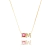Colar Personalizado Sob Encomenda Letra e Zirconia Rubi Folheado A Ouro - comprar online