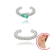 Kit Piercings Fake Argola Cristal E Gota Turmalina Prateado - comprar online