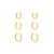 Kit Trio de Brincos Argola Trabalhado Folheado Em Ouro 18k