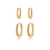 Kit Duas Argolas Oval Lisas Folheado A Ouro 18k - comprar online