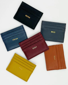 Tarjeteros de cuero personalizados