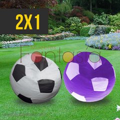 2x1 Puff Balón Lona Mediano Obsequio en Variados Colores - tienda online