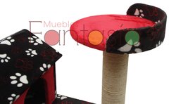 Gimnasio para gatos 3 pisos rojo con hamaca en internet