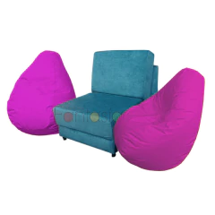 Super combo Silla Cama Tipo Lido 70 cm + 2 Puff - tienda online