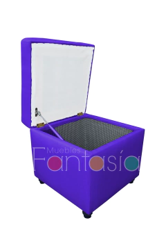 Puff Baúl Cubo 45 cm Tela Memphis - tienda online