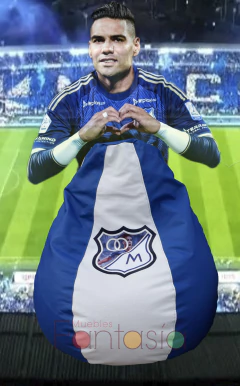 Puff Pera Cuerotex Grande Edicion Falcao Millonarios