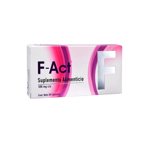  F-ACT con 30 cápsulas de 500 mg cada una.