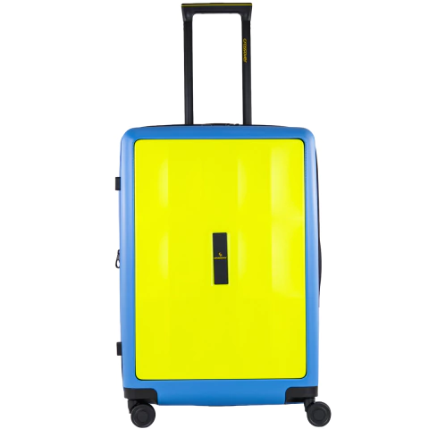 Valija Mediana Crossover Compass Policarbonato Azul con Amarillo - comprar online
