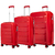 Set de Valijas Crossover Rígida Xara Polipropileno Grande Mediana Cabina Rojo