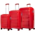Set de Valijas Crossover Rígida Xara Polipropileno Grande Mediana Cabina Rojo