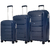 Set de Valijas Crossover Rígida Xara Polipropileno Grande Mediana Cabina Azul