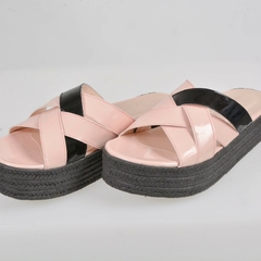 Flats Amalfi Charol Nude y Negro