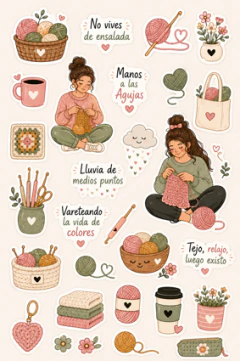 ♥ Stickers Tejedoras I ♥ Imprimir - comprar online