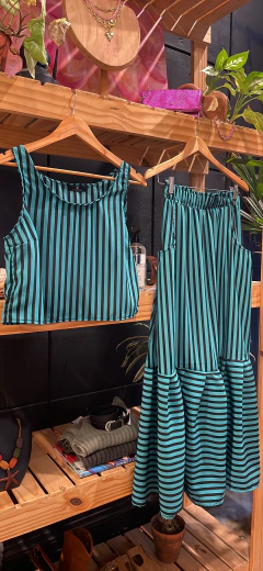 POLLERA LION RAYADA- esmeralda en internet