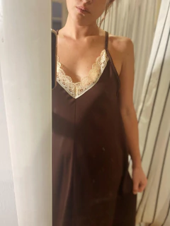 VESTIDO LENCERO CHOCOLATE - comprar online