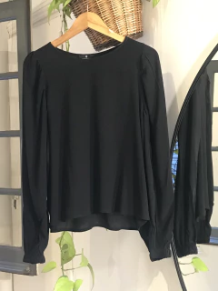BLUSA TOBAGO NEGRA - crepe - Casiopea BA