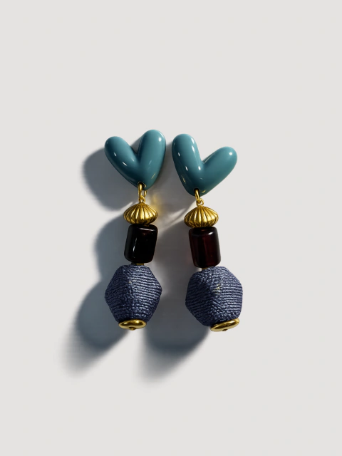 AROS CORAZON Y DIJE VIDRIO