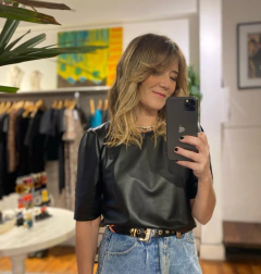 BLUSA ANTILLAS CUERINA (tela efecto wet)