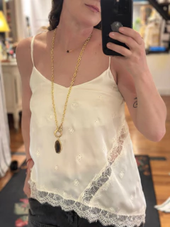 TOP LENCERO BORDADO- NATURAL - comprar online