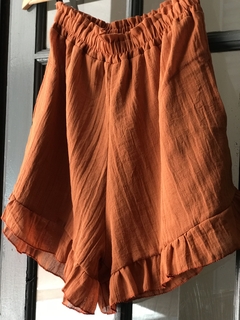 SHORT VOLADOS DURAZNO- gasa aldodón - comprar online