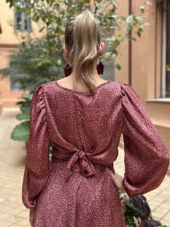 BLUSA TRINIDAD SEDA ESTAMPADA Borgoña - Casiopea BA