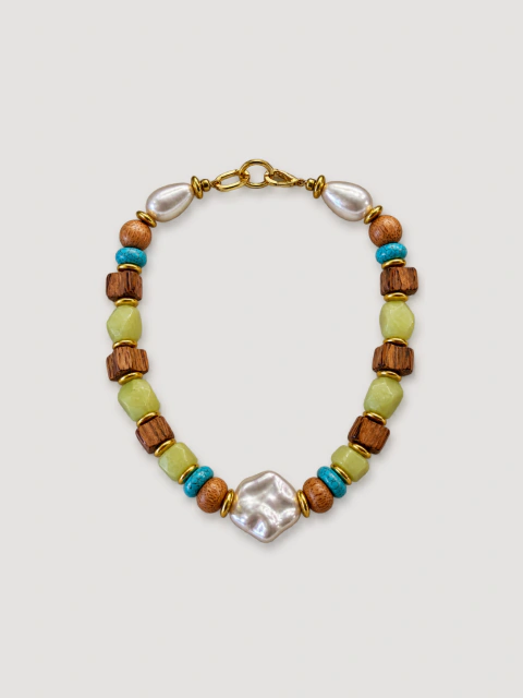 COLLAR PIEDRAS Y MADERA