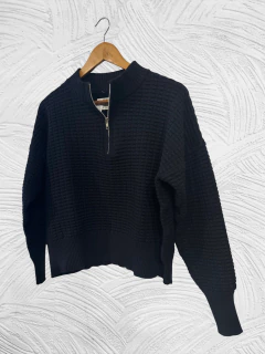 SWEATER CIERRE NEGRO - Casiopea BA