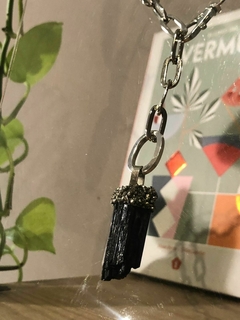 COLLAR JESSIE SILVER - TURMALINA + PIRITA - comprar online