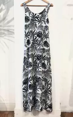 VESTIDO LARGO ESTAMPADO HOJAS - Vestido Salem - comprar online
