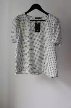 BLUSA ANTILLAS LUNARES SEDA - blanca - comprar online