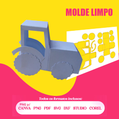Molde de Caixa trator 3d (molde liso) - comprar online