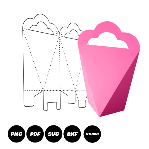 Molde Limpo de Caixa com Alça Alta coração M09x1