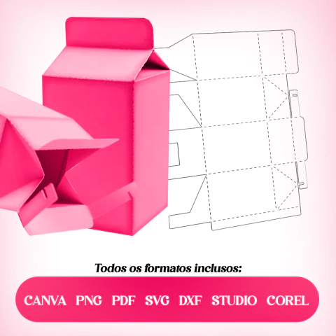 Molde Limpo de Caixa Milk com fechamento automático na parte de cima