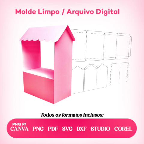 Molde Limpo de Caixa Barraca Junina 001 - comprar online