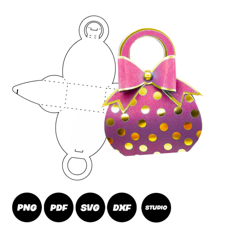 Molde Limpo de Caixa Porta Doce com Alça