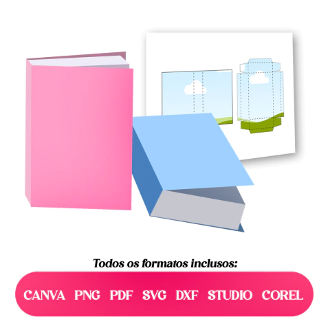 Molde Limpo de Livro 3D Ilustrativo