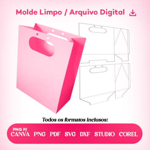 Molde Limpo de Sacola vertical 15 x 12 x 6 cm - MC0102 - comprar online
