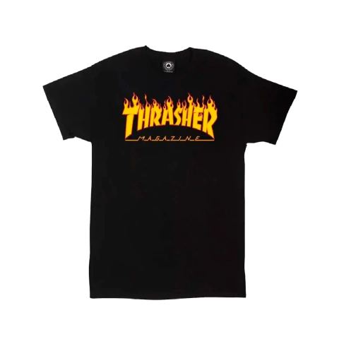 Camiseta Infantil Thrasher Magazine Flame Blk